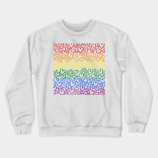 Gay Pride Hearts Pattern Crewneck Sweatshirt